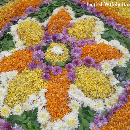Diwali flower rangoli!